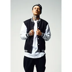 Giacca 2-tone College Sweat Basic Black / White XL