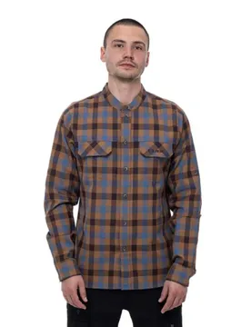 Camicia A Maniche Lunghe Work Brown / Blue