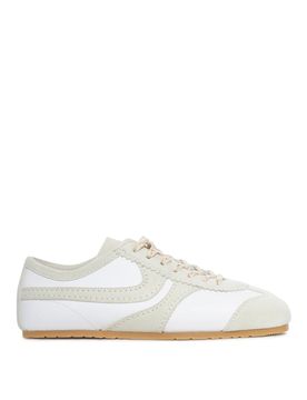Sneakers In Pelle E Camoscio Bicolore