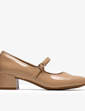 Womens Iridessa Rae Beige Patent Shoes - Size Uk 5 - Clarks - FashionsVida