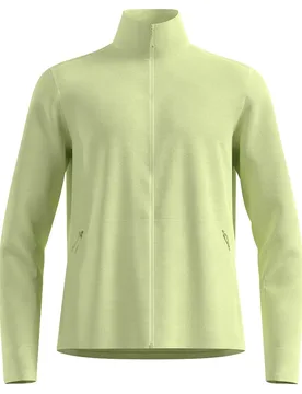 Grid Full Zip Fleece Shadow Lime Melange M Men - Odlo - FashionsVida