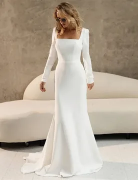 Customized Buttons Wedding Dresses Long Sleeves Fit Country Wedding Bride Gown Custom Made Vestido De Novia for Women - Aliexpress - FashionsVida