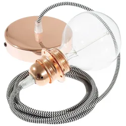 Cables Lampe Suspendue Pendel Pour Abat-jour Rz04 Zigzag Diy 2 M Black / Copper One Size