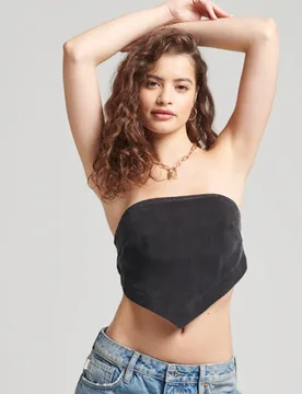 Superdry Damen Schulterfreies Vintage Bandana-oberteil Schwarz - Größe: 40 - 39.99 - FashionsVida
