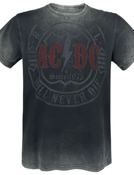 T-Shirt - Rock & Roll - Will Never Die - M bis 4XL - für Männer - Größe M - dunkelgrau - EMP exklusives Merchandise! - Männer - male - AC/DC - FashionsVida