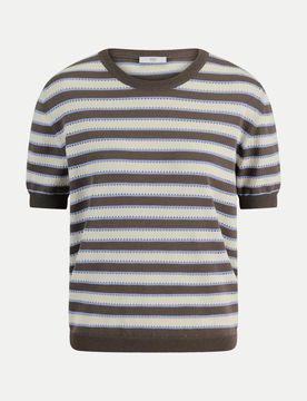 Strickshirt mit Streifenmuster Mehrfarbig 40