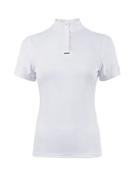 Damen Turniershirt CAVALCOMP HALFZIP SHIRT white 40 - Cavallo - FashionsVida