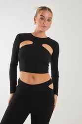 Popcorn Scoop Racer Long Sleeve Top - Black - Size: S
