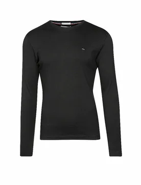 Camiseta de manga larga Slim Fit negro L - Tommy Jeans - FashionsVida