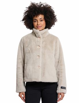 Chaqueta con aspecto de piel VIE crema 40