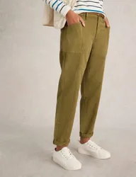 Cotton Blend Trousers Green female