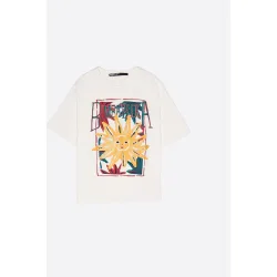 Camiseta de mujer de manga corta con logo sun