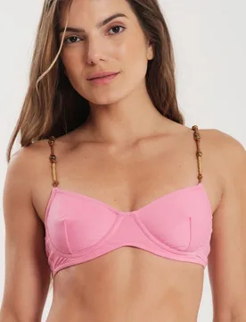 Top de bikini balconette liso con relleno - Blueman - FashionsVida