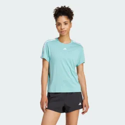 Womens Aeroready Train Essentials 3-Stripes Tee - Turquoise - Size Small