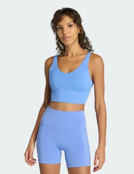 Reggiseno sportivo con 3 Strisce Studio All Me Light Support L Blue Fusion - Adidas - FashionsVida