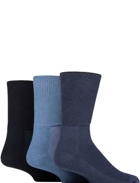 SOCKSHOP FootNurse Bamboo Cushioned Foot Diabetic Socks Denim 4-7 - Blue - Size: 4-7 Unisex - IOMI - FashionsVida