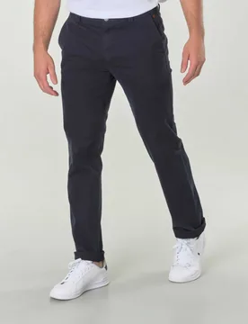 Pantalone Rio blu in piqué di cotone stretch a gamba dritta - Meyer - FashionsVida