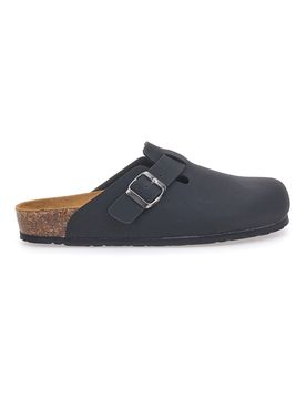 Sabot neri con fibbia e sottopiede in pelle 32950 40