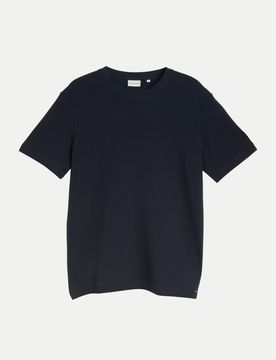Strukturiertes T-Shirt Blau XL