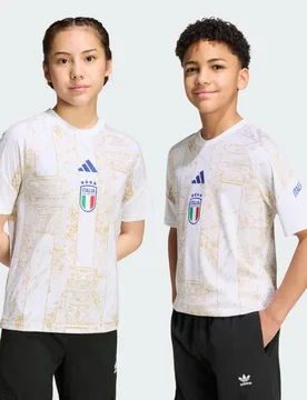 Maglia pre-partita Home Italia 26 per bambini e bambine 9-10A White / Hazy Beige - Adidas - FashionsVida