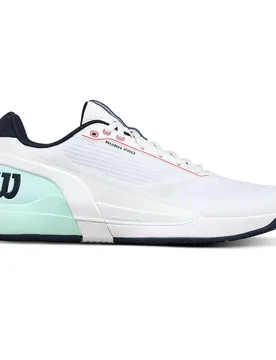 Rush Pro 5 All Court Shoes White / Bay / Fiery Coral UK 9 - Wilson - FashionsVida