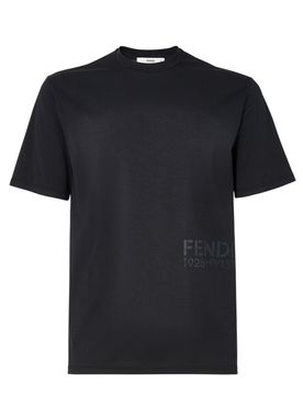 Regular-Fit Cotton T-Shirt with Stencil 1925-FY1370 Print on Left Hem