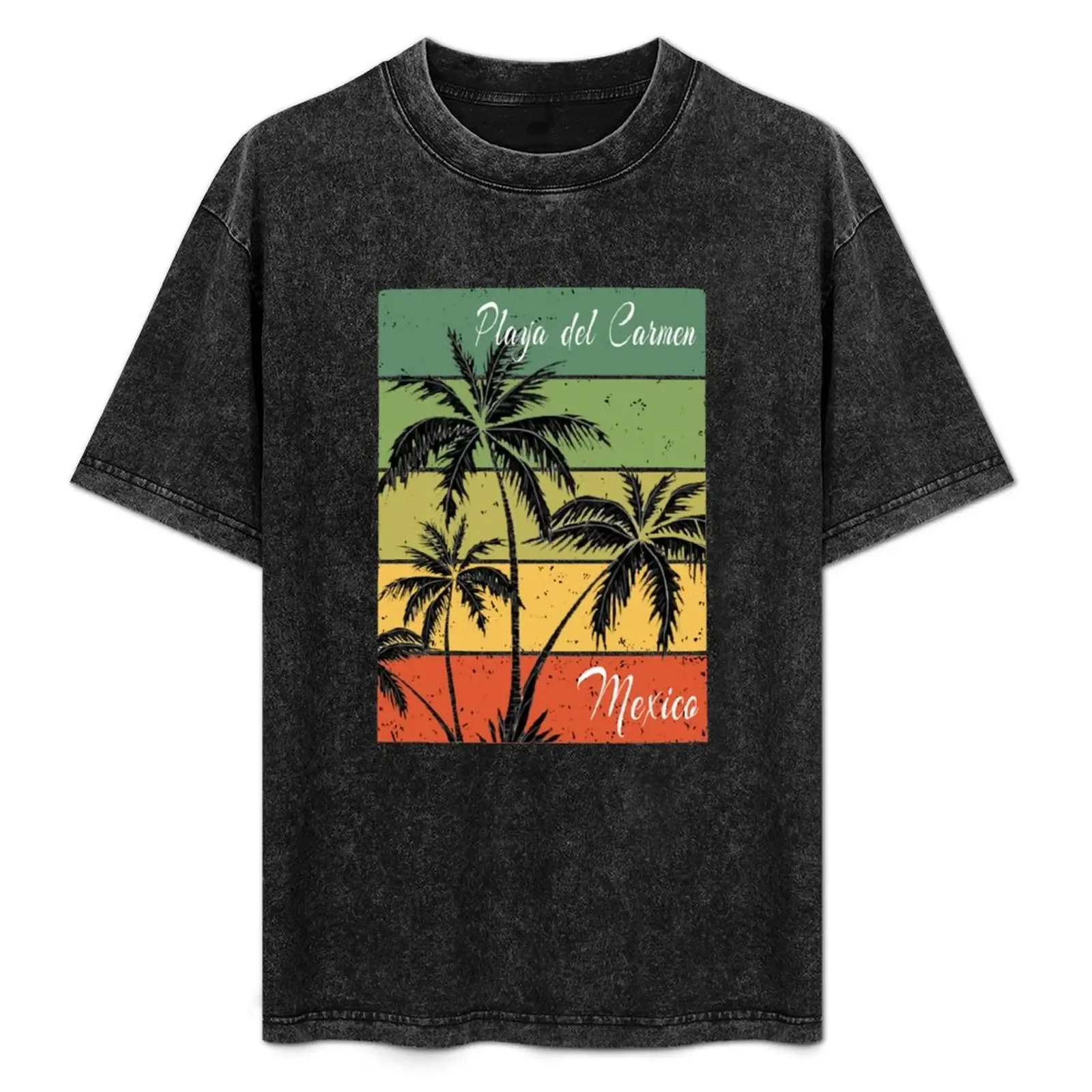 Playa del Carmen Mexico Tropical Beach Sunset T Shirt T-Shirt Basic Solid Tee for Daily Use - Aliexpress - FashionsVida