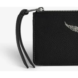Zadig & Voltaire - Tarjetero de mujer de piel con firma de alas