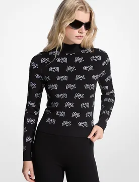 Jersey de mujer con logotipos y cuello alto - MICHAEL Michael Kors - FashionsVida