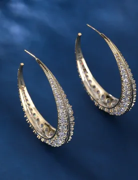 Luxury White Gold Color CZ Zirconia Crystal Circle Hoop Earrings for Women Fashion Jewelry Accessories CE11657 - Aliexpress - FashionsVida
