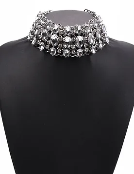 Luxury Designer Jewelry Statement Accessories Wholesale Chunky White Iced Out Chain Crystal Rhinestone Choker Necklace for Women - Aliexpress - FashionsVida