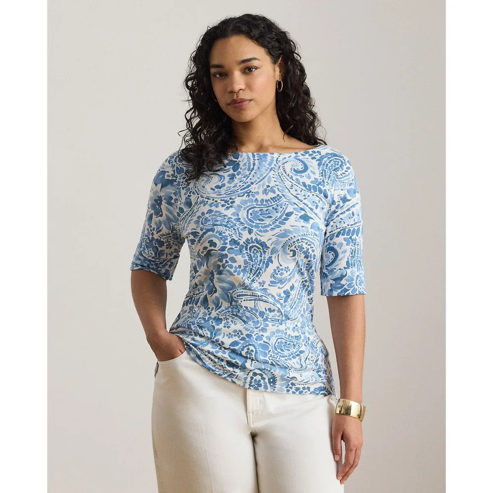Camiseta de mujer básica de algodón - Lauren Ralph Lauren Woman - FashionsVida