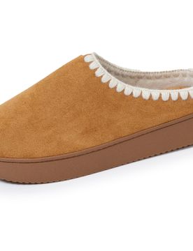 Chaussons mules plateforme Camel liseré camel 37