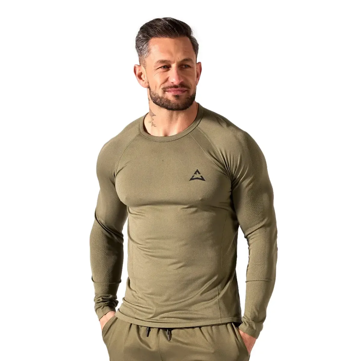 Langarmshirt Basic - Vert - male - Size: L - Allwear - FashionsVida