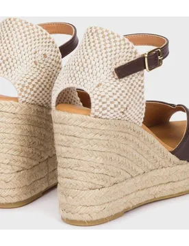 Alpargata con cuña de mujer en piel aris 50 - Wonders - FashionsVida