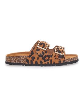 Ciabatte leopardate con doppia fibbia e plantare anatomico SR007 37