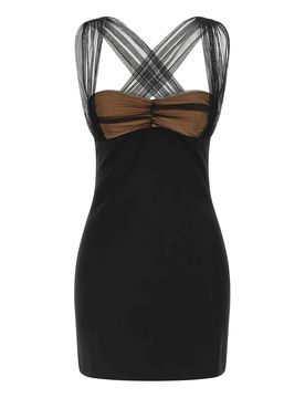MiniVestito con coppa imbottita drappeggiata
