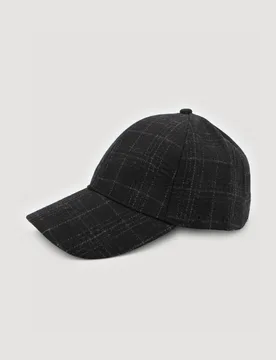 Mens Thin Check Baseball Cap - - Size: ONESIZE - Steel & Jelly - FashionsVida