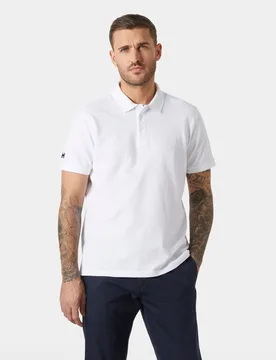 Men's Crew Cotton Pique Quick-Dry Polo Shirt White 2XL - White - Male - Helly Hansen - FashionsVida