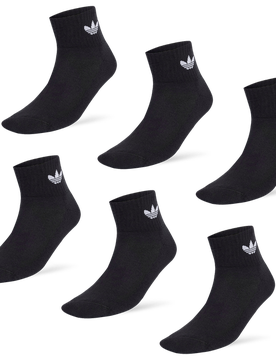 Mid Ankle 6 Pairs Unisex Socken - Schwarz - Größe 46-48 Black 46-48
