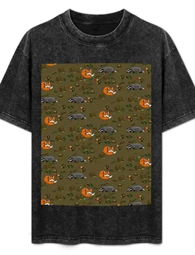 A Very Lovely Autumn Fox And Badgers T-Shirt Regular Fit Plain Tee Shirt - Aliexpress - FashionsVida