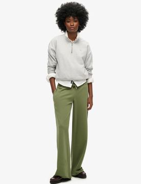 Superdry Damen Essential Jogginghosen mit Geradem Bein und Logo Kaki - Größe: 44