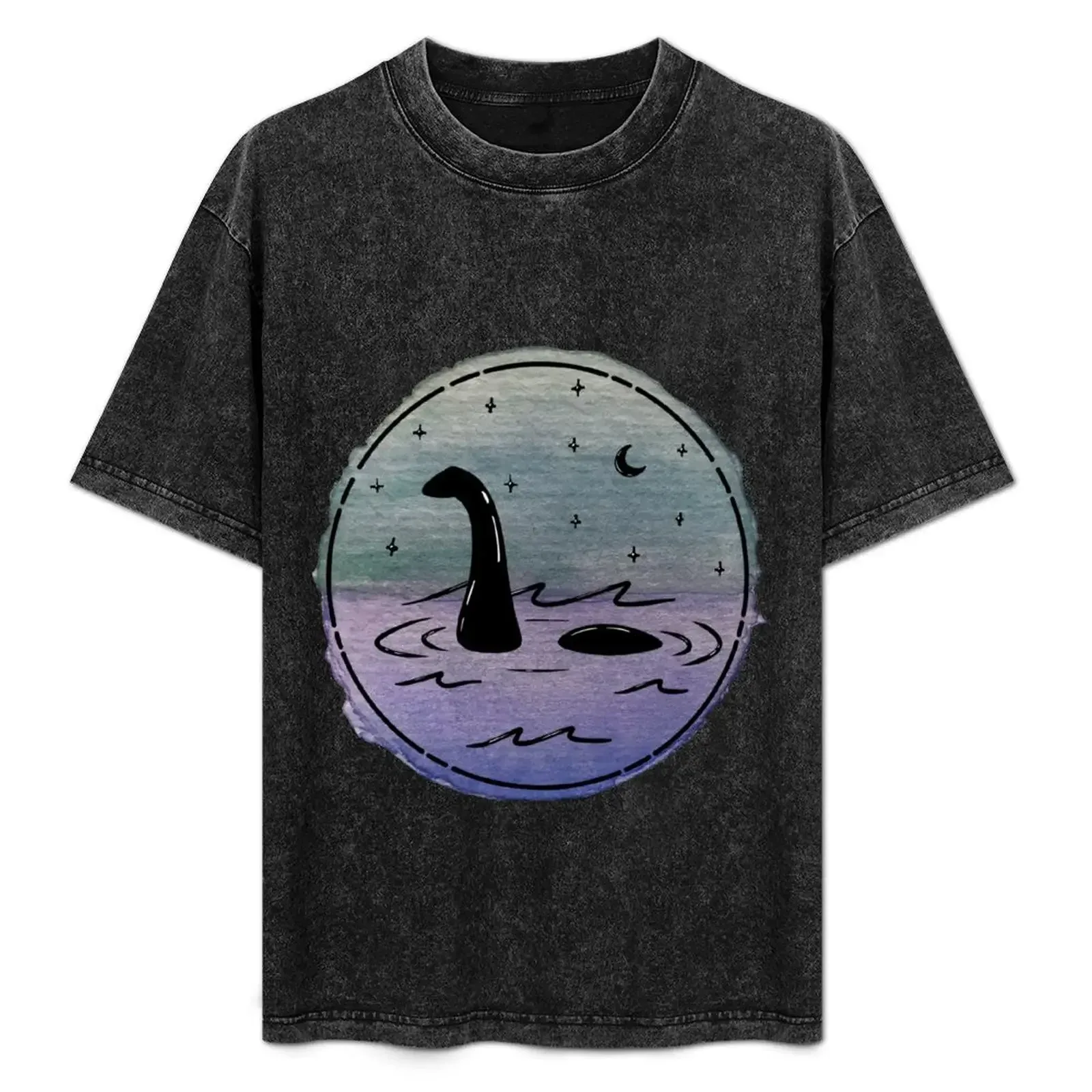 Loch Ness Watercolor T-Shirt All Match Basic Short Sleeve Top - Aliexpress - FashionsVida