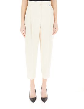 Pantalone pinces cotone AVORIO 44