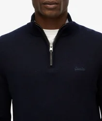 Superdry Herren Wollmischung-pullover mit Reißverschluss Navy - Größe: XL