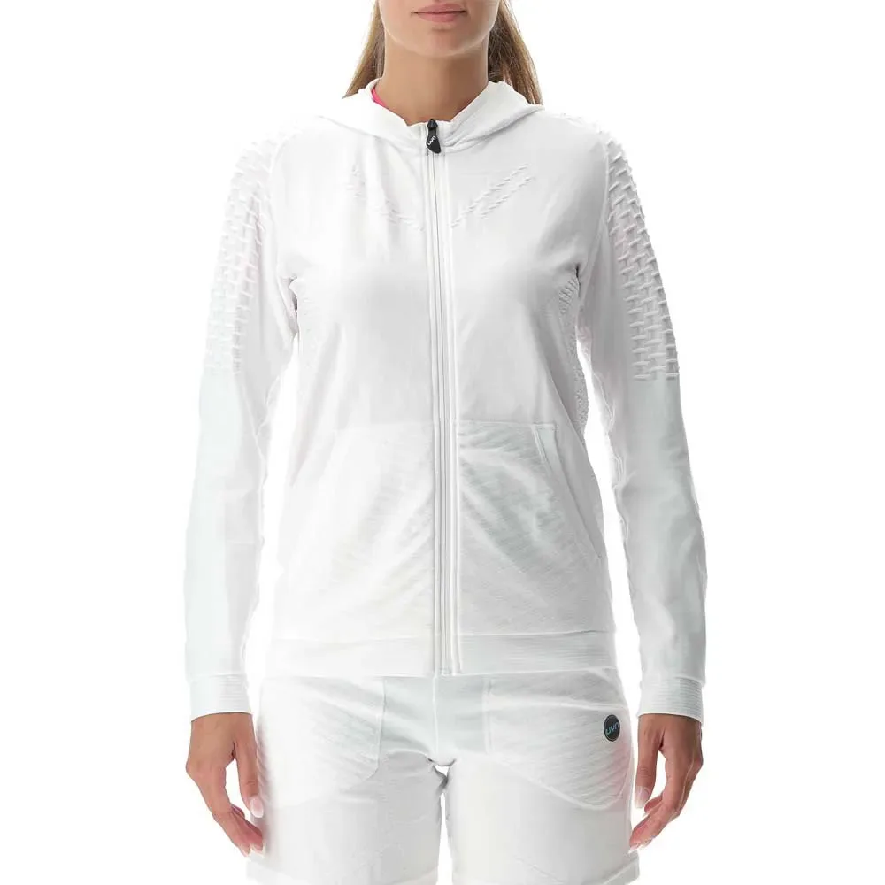 Felpa Con Zip Run Fit Lucent White L - Uyn - FashionsVida