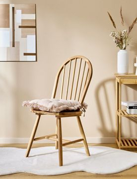 Cuscino trapuntato per sedia con lacci - beige