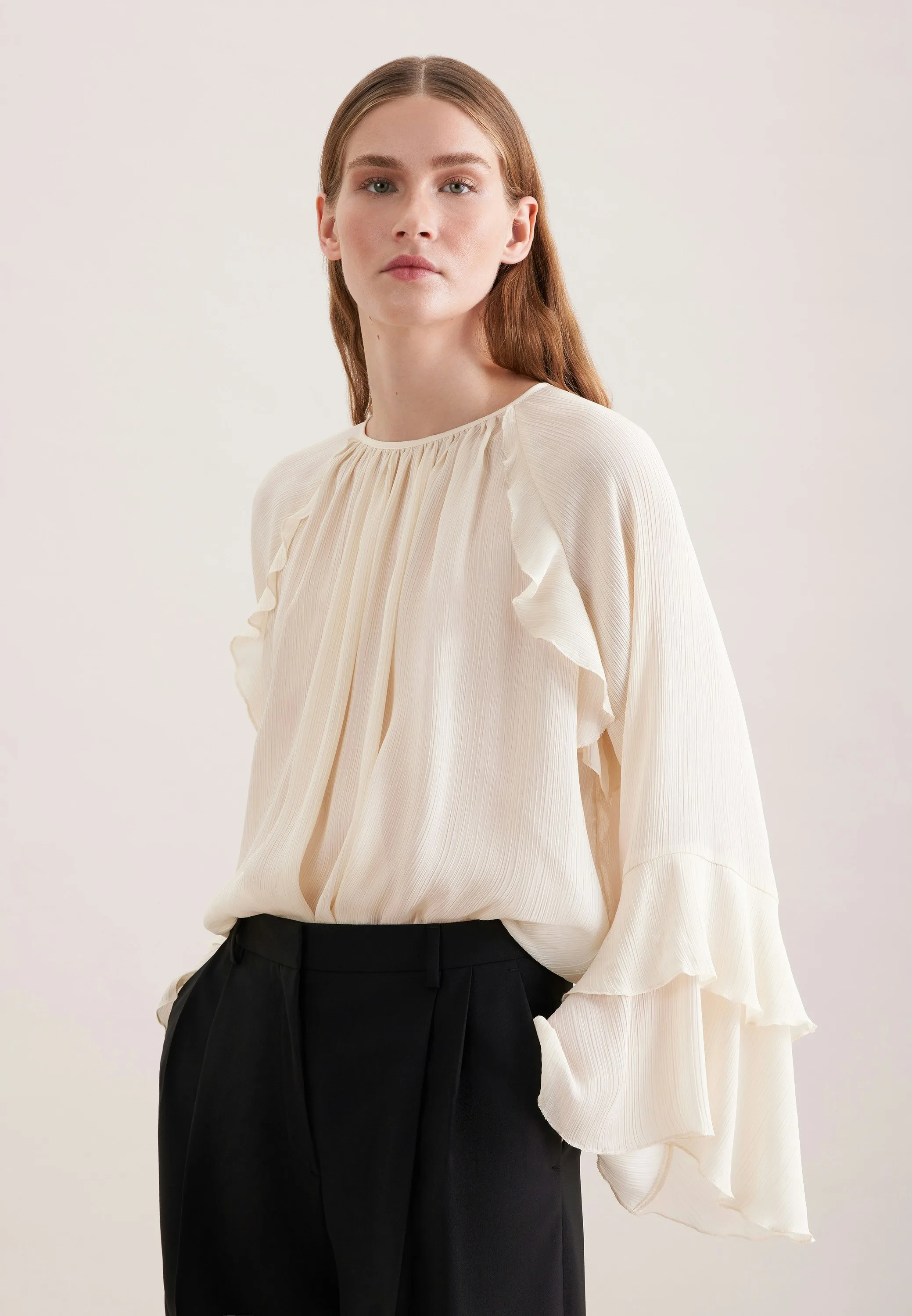Raglanbluse mit Volants Weiß 40 - Seidensticker.com - FashionsVida