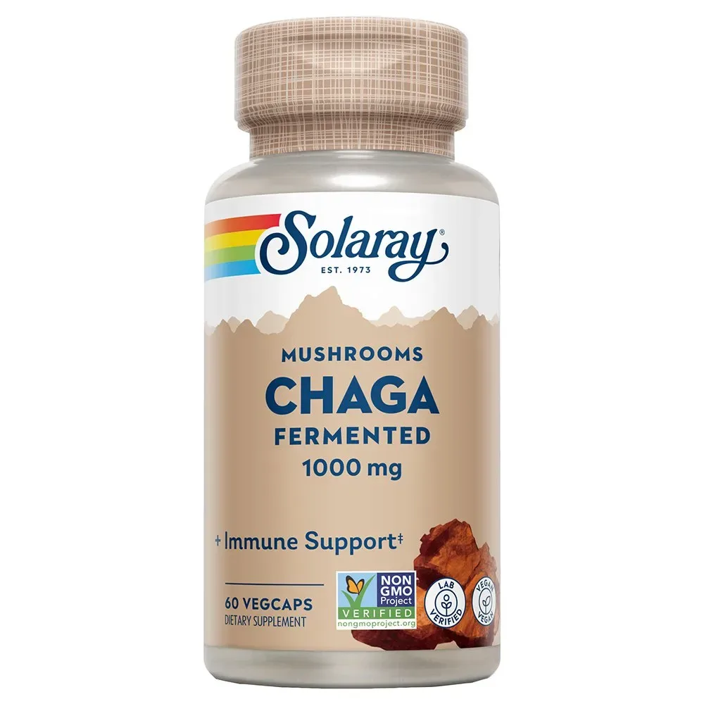 Capsule Chaga Fermented 1000mg Immunity 60 Unità - Solaray - FashionsVida
