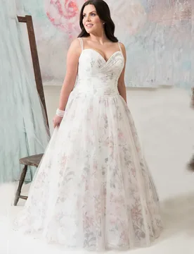 Plus Size Wedding Dress with Floral Organza Customized Beaded A-line Bridal Gown Customized Vestido de Novia Robe de Mariage - Aliexpress - FashionsVida